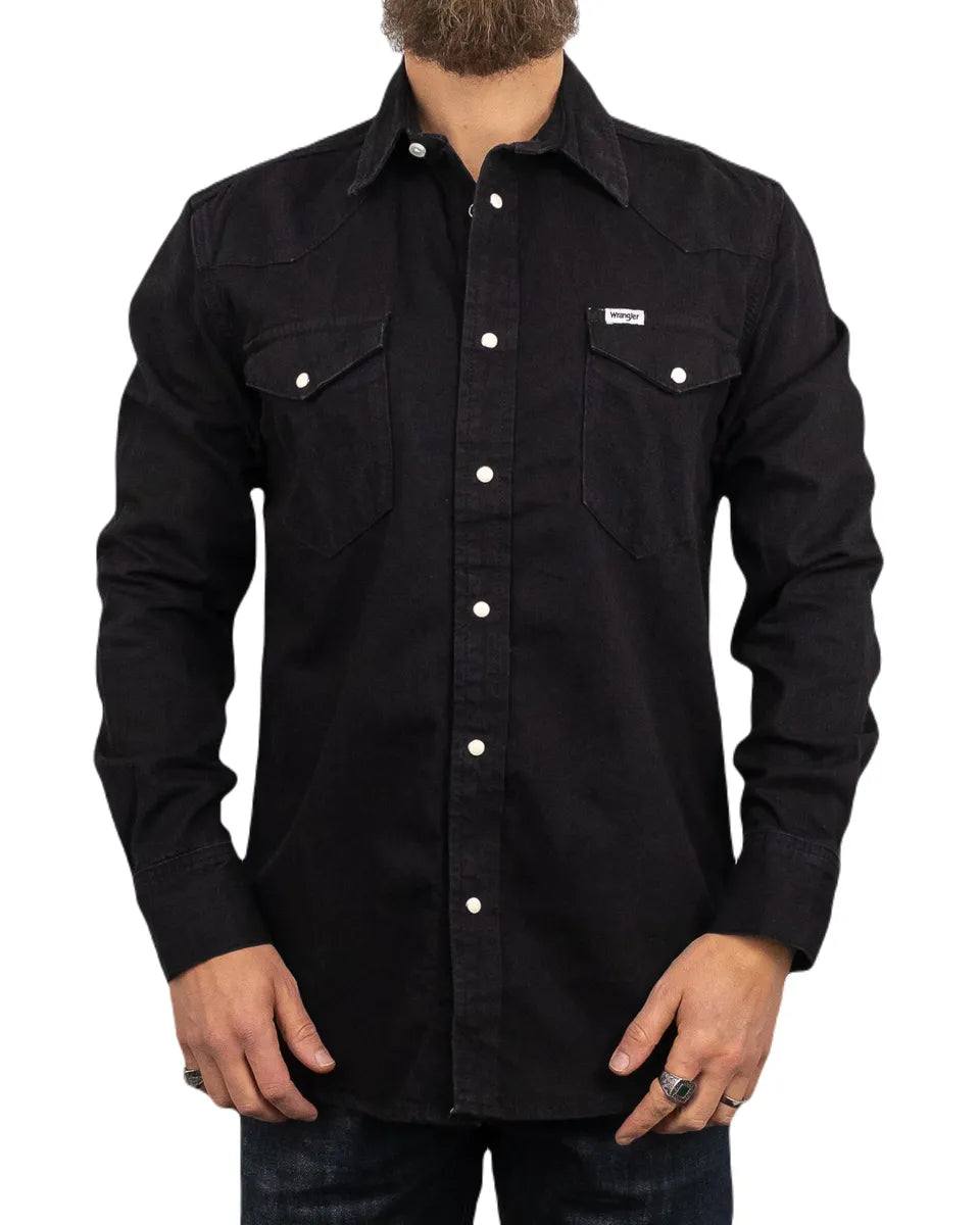 Wrangler - Western jeansskjorta - Svart