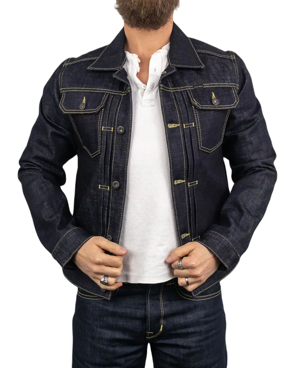 Pike Brothers - Jeansjacka 15Oz 1958 Roamer - Otvättad Indigo