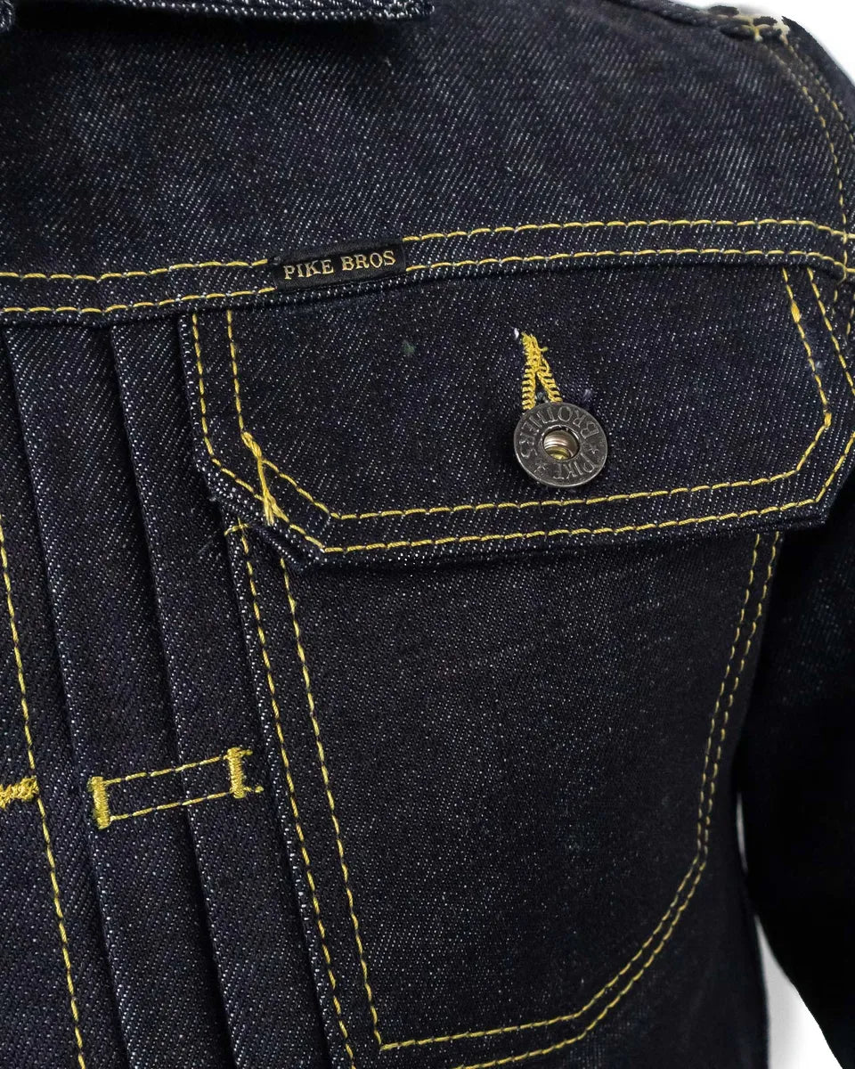 Pike Brothers - Jeansjacka 15Oz 1958 Roamer - Otvättad Indigo