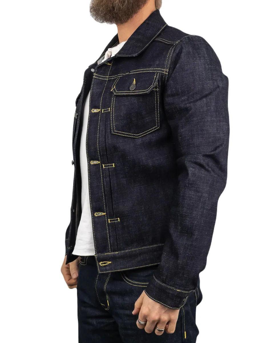 Pike Brothers - Jeansjacka 15Oz 1958 Roamer - Otvättad Indigo