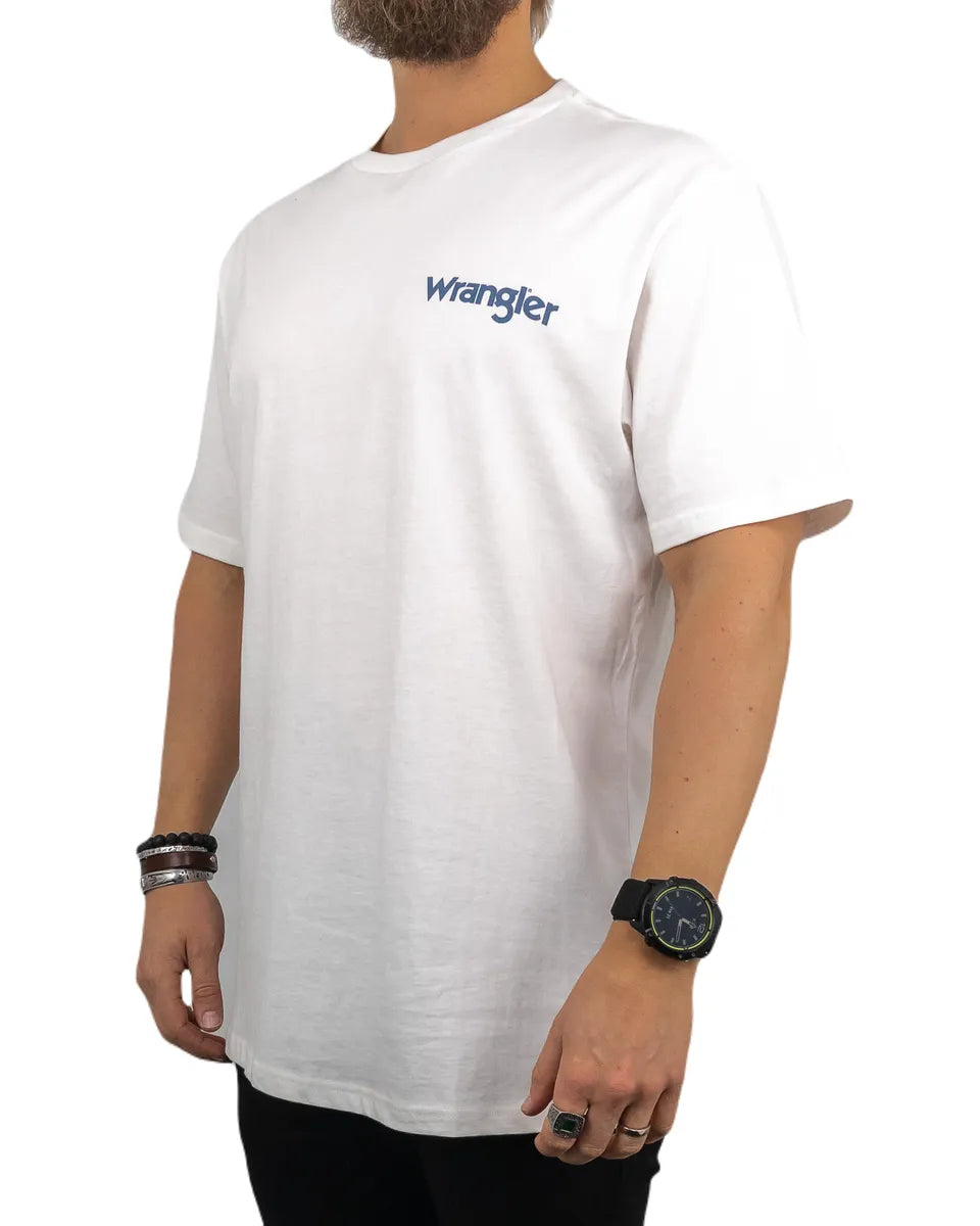Wrangler - Graphic Tee - Ryggtryck sjöjungfru - Off white