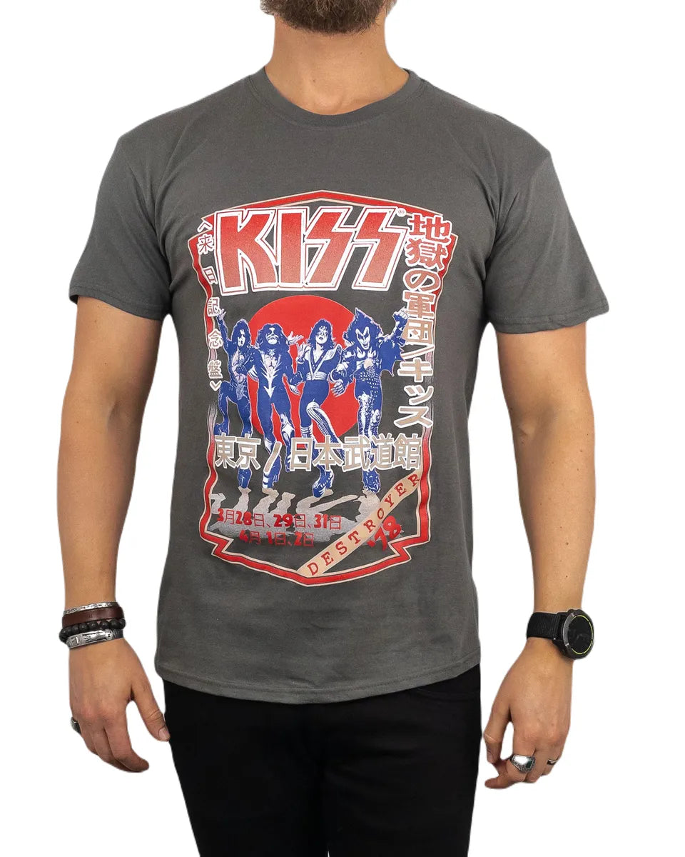 Band Tee - Kiss - Destroyer Tour '78 - Grå