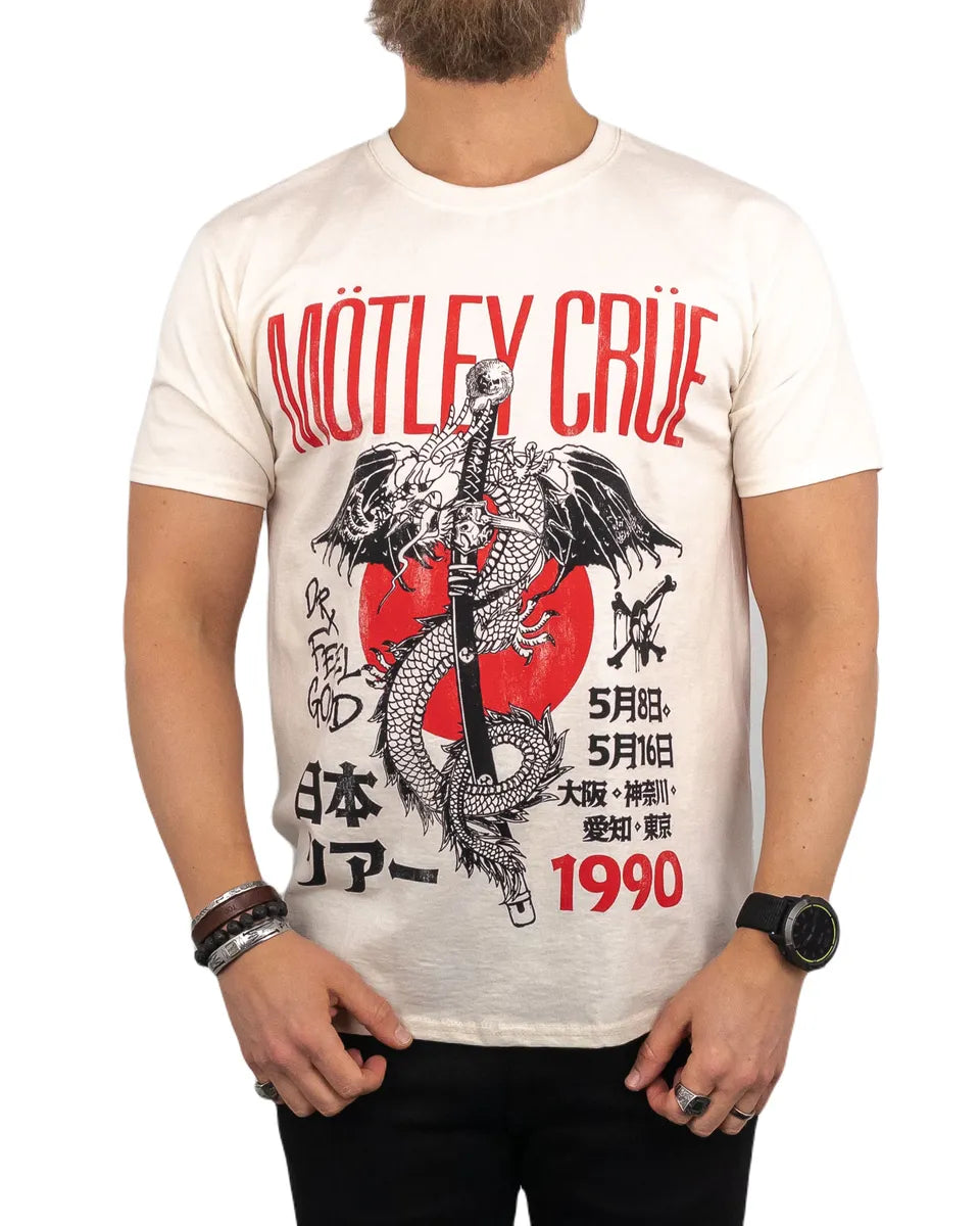 Band Tee - Motley Crue - Dr Feelgood Japanese Tour '90 - Beige