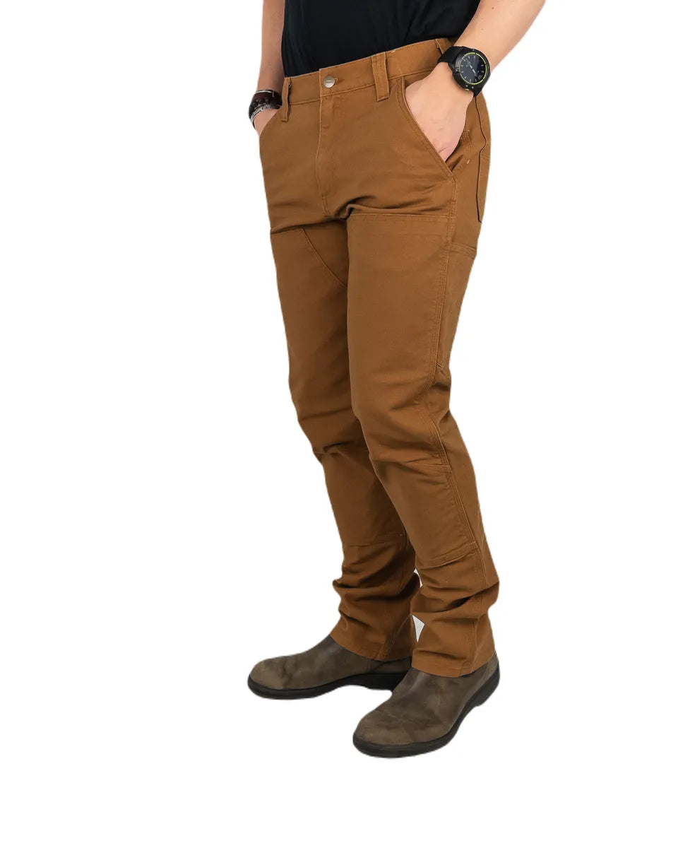Carhartt - Stretch Duck Double Front Carpenter - Canvas Byxa - Brun