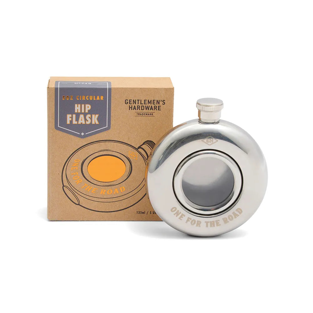 Gentlemens Hardware - Rund Fickplunta - 135ml - Rostfritt Stål