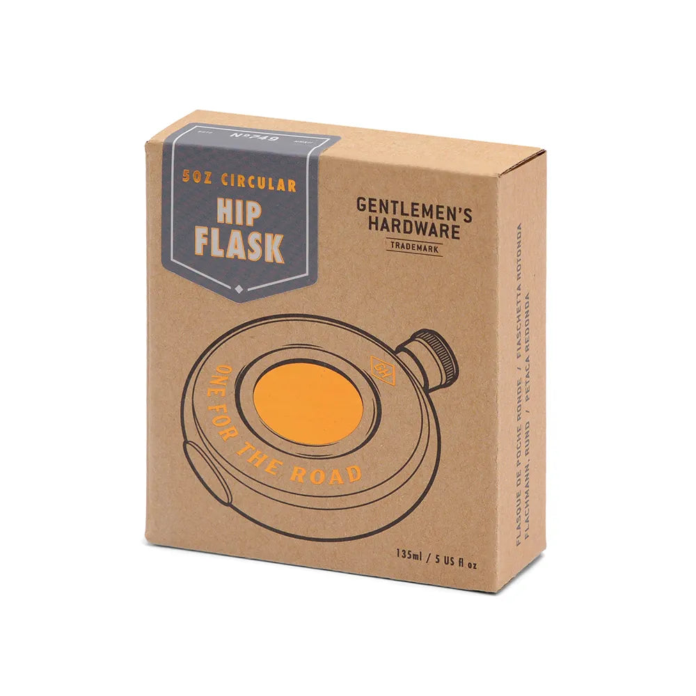 Gentlemens Hardware - Rund Fickplunta - 135ml - Rostfritt Stål