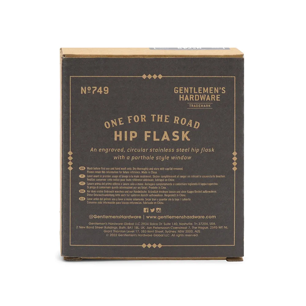 Gentlemens Hardware - Rund Fickplunta - 135ml - Rostfritt Stål