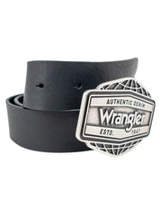 Wrangler - Läderbälte med spänne - Big Buckle - Svart