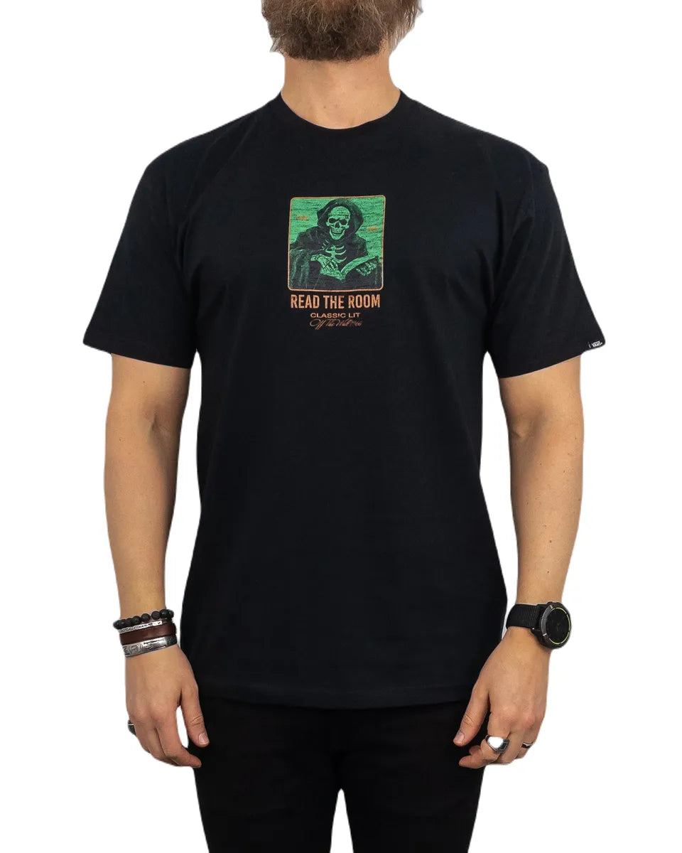 Vans - T-Shirt med Skelett - Read the Room - Svart