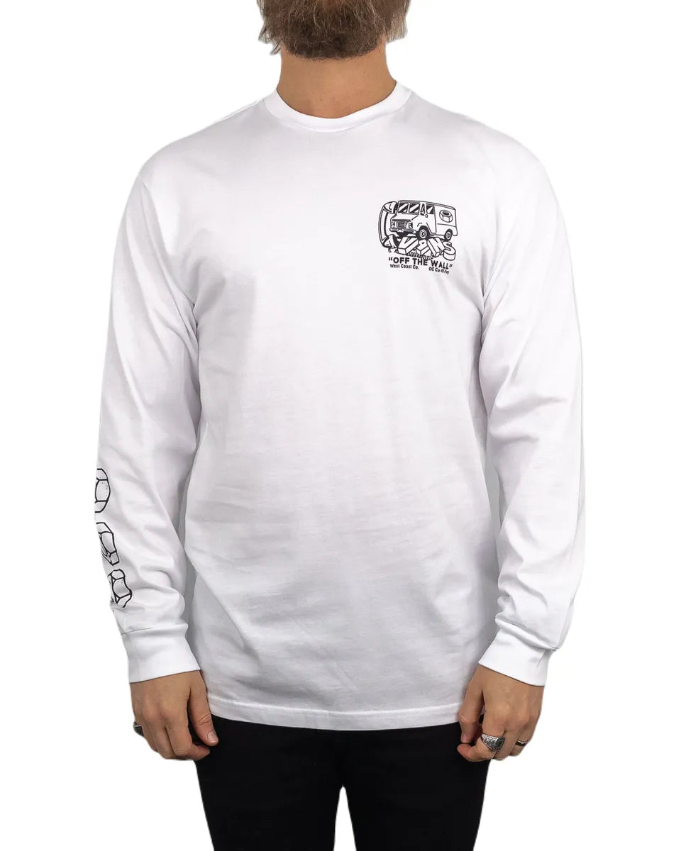 Vans - Långärmad T-Shirt - Budbil tryck - Out for delivery - Vit