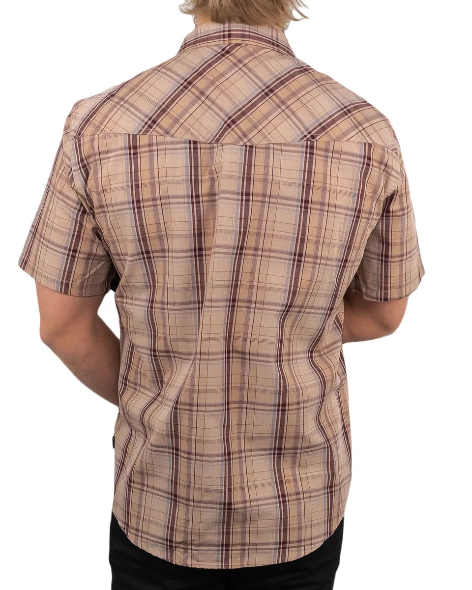 Brixton - Wesley - Kortärmad Skjorta - Western Plaid - Brun