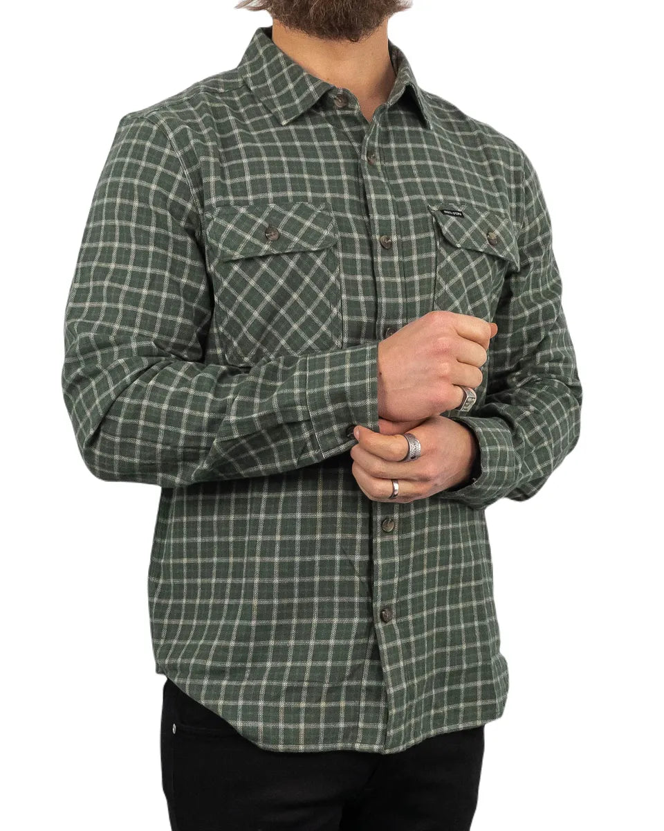 Brixton - Bowery Flanell - Ultra Soft - Grön/Svart