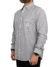 Lee - Randig Workwear Skjorta - 2 Pocket - Vit/Blå