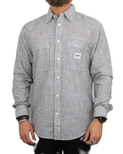 Lee - Randig Workwear Skjorta - 2 Pocket - Vit/Blå