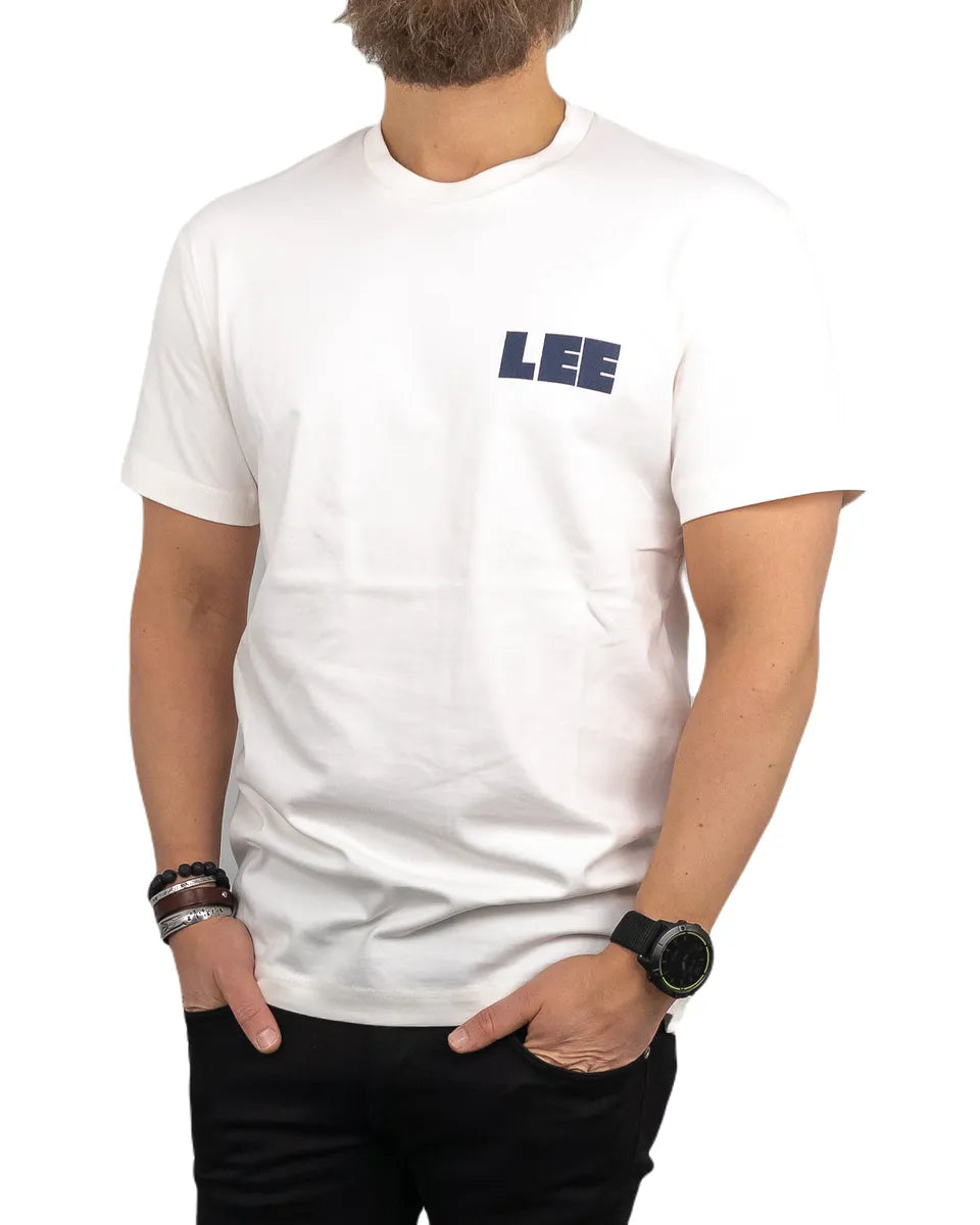 Lee - T-Shirt - Workwear Ryggtryck - Graphic Tee - Vit