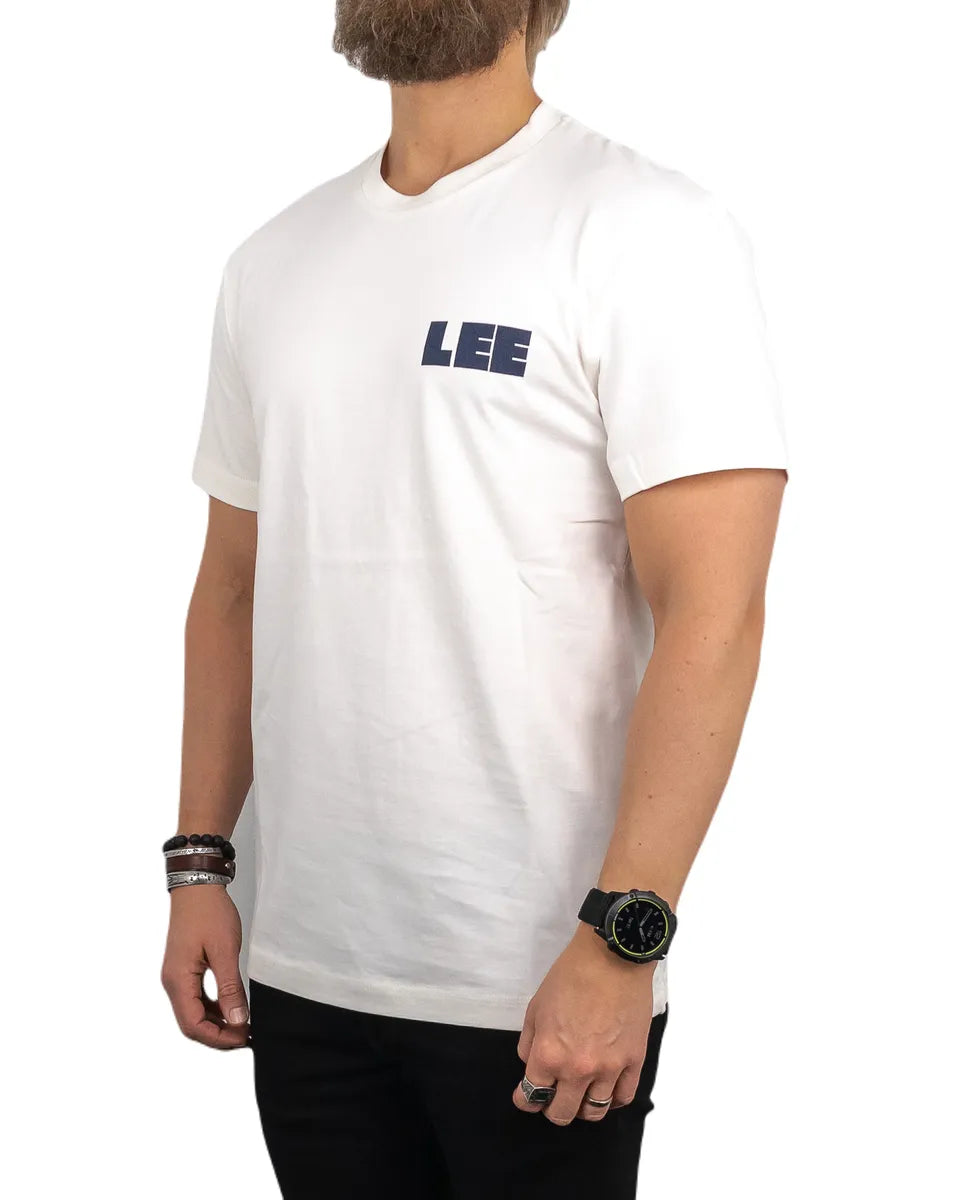Lee - T-Shirt - Workwear Ryggtryck - Graphic Tee - Vit