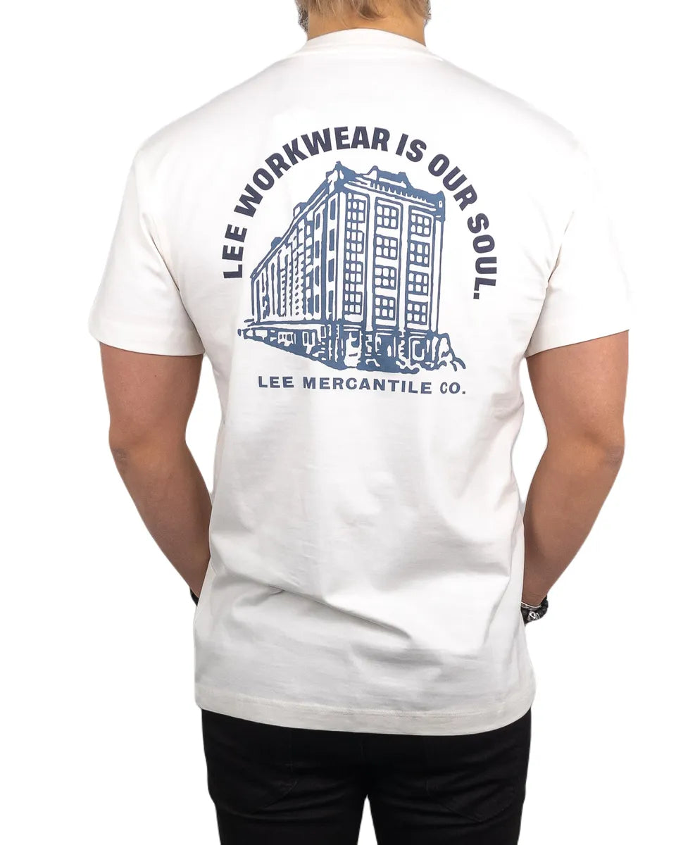 Lee - T-Shirt - Workwear Ryggtryck - Graphic Tee - Vit