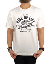 Wrangler - T-Shirt - Ride of Life - Americana Tee - Vit