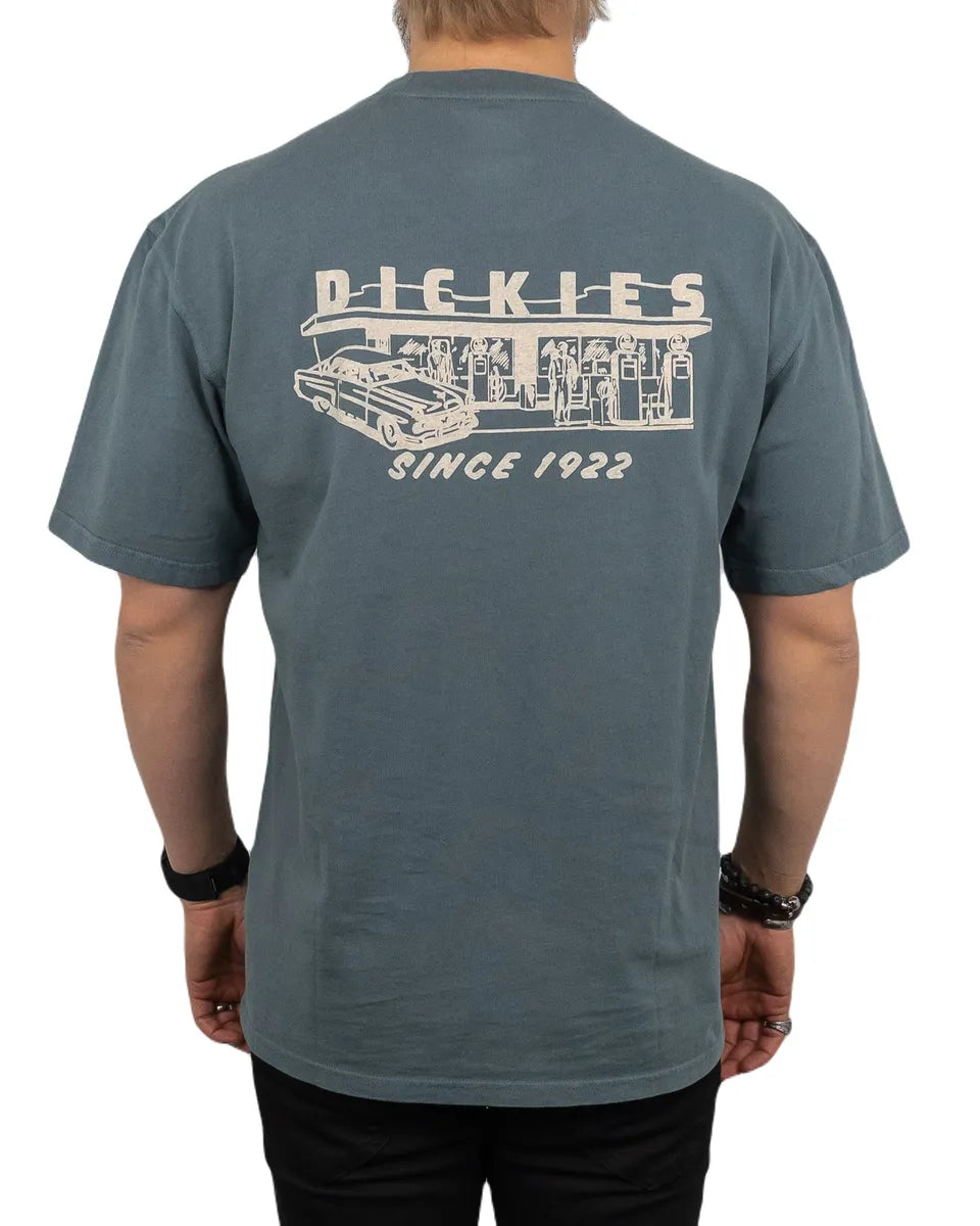 Dickies - T-Shirt med Ryggtryck - Service Station - Blå