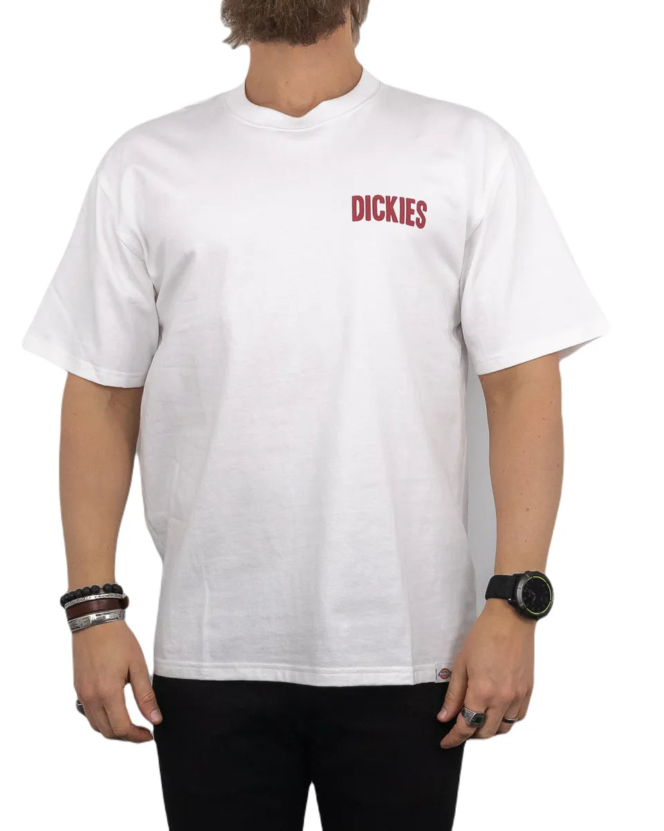 Dickies - T-Shirt med Ryggtryck - Slacks Rally - Vit