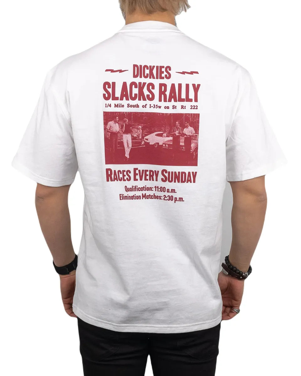 Dickies - T-Shirt med Ryggtryck - Slacks Rally - Vit