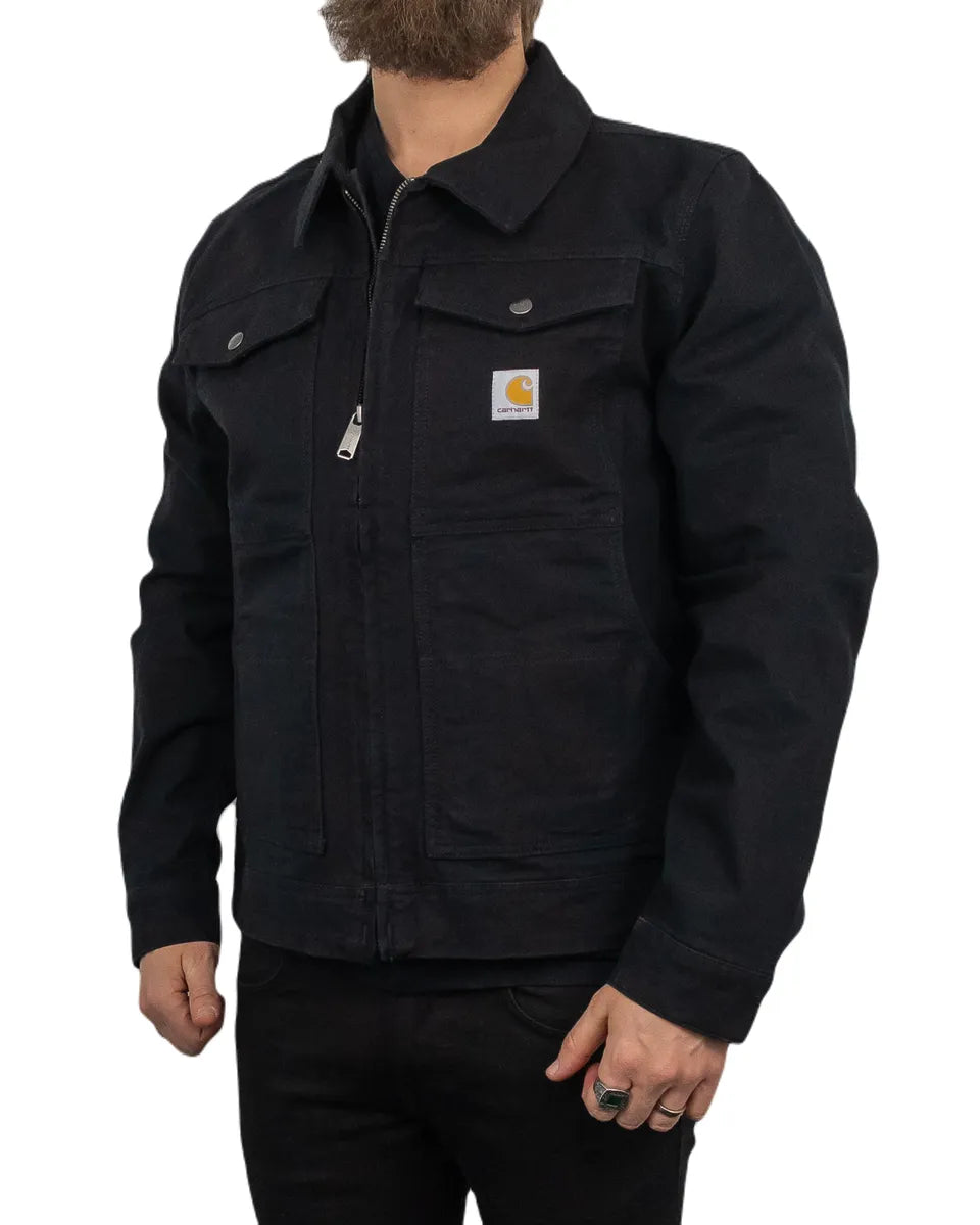 Carhartt - Canvas Jacka Ofodrad - Relaxed Fit Duck Canvas - Svart