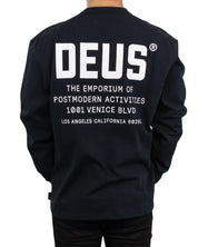Deus Ex Machina - Långärmad T-Shirt - Jones Loose Fit med Ryggtryck - Svart