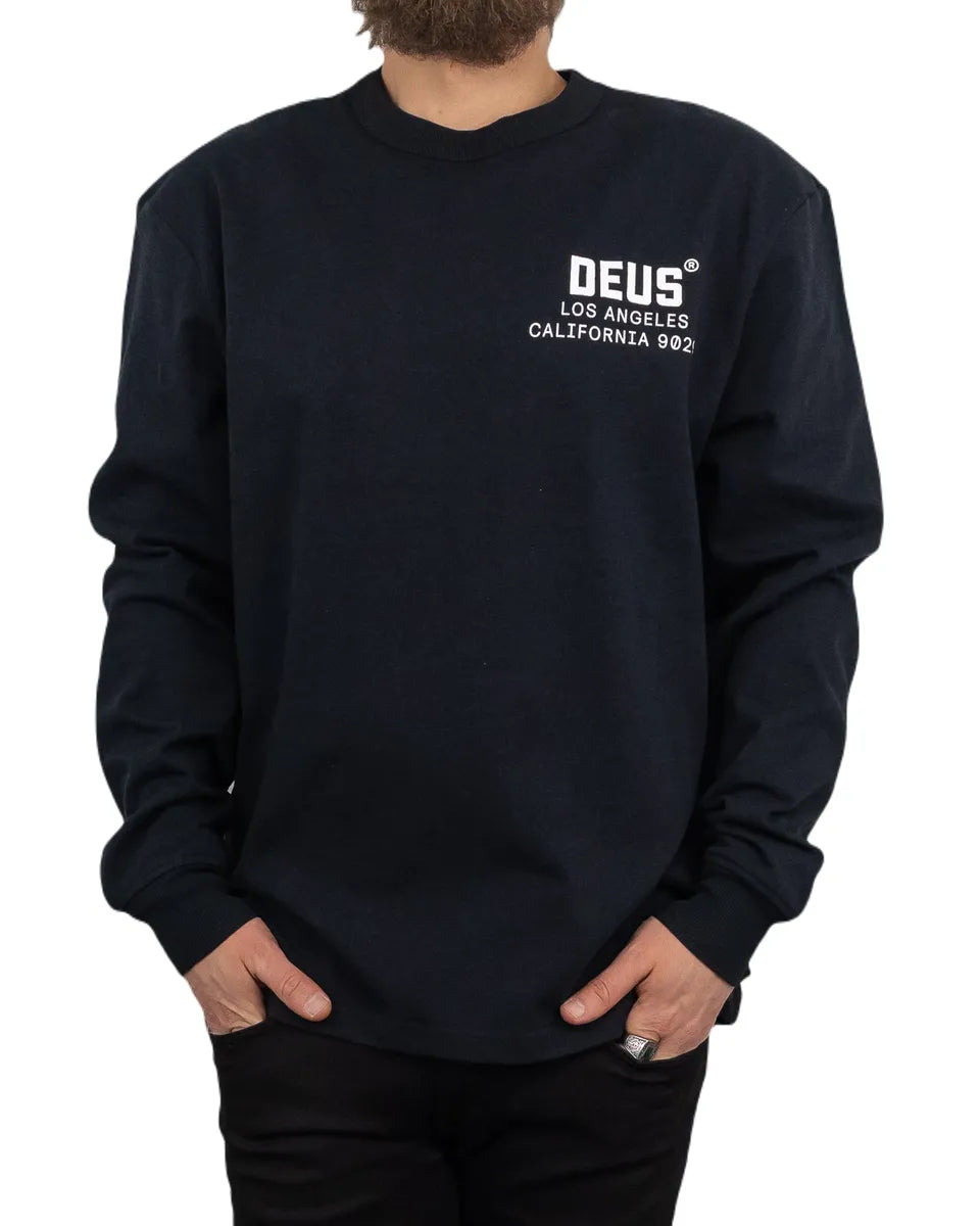 Deus Ex Machina - Långärmad T-Shirt - Jones Loose Fit med Ryggtryck - Svart