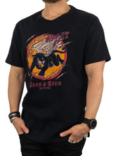 Iron & Resin - T-Shirt med brösttryck - Give Em Hell Panter - Svart