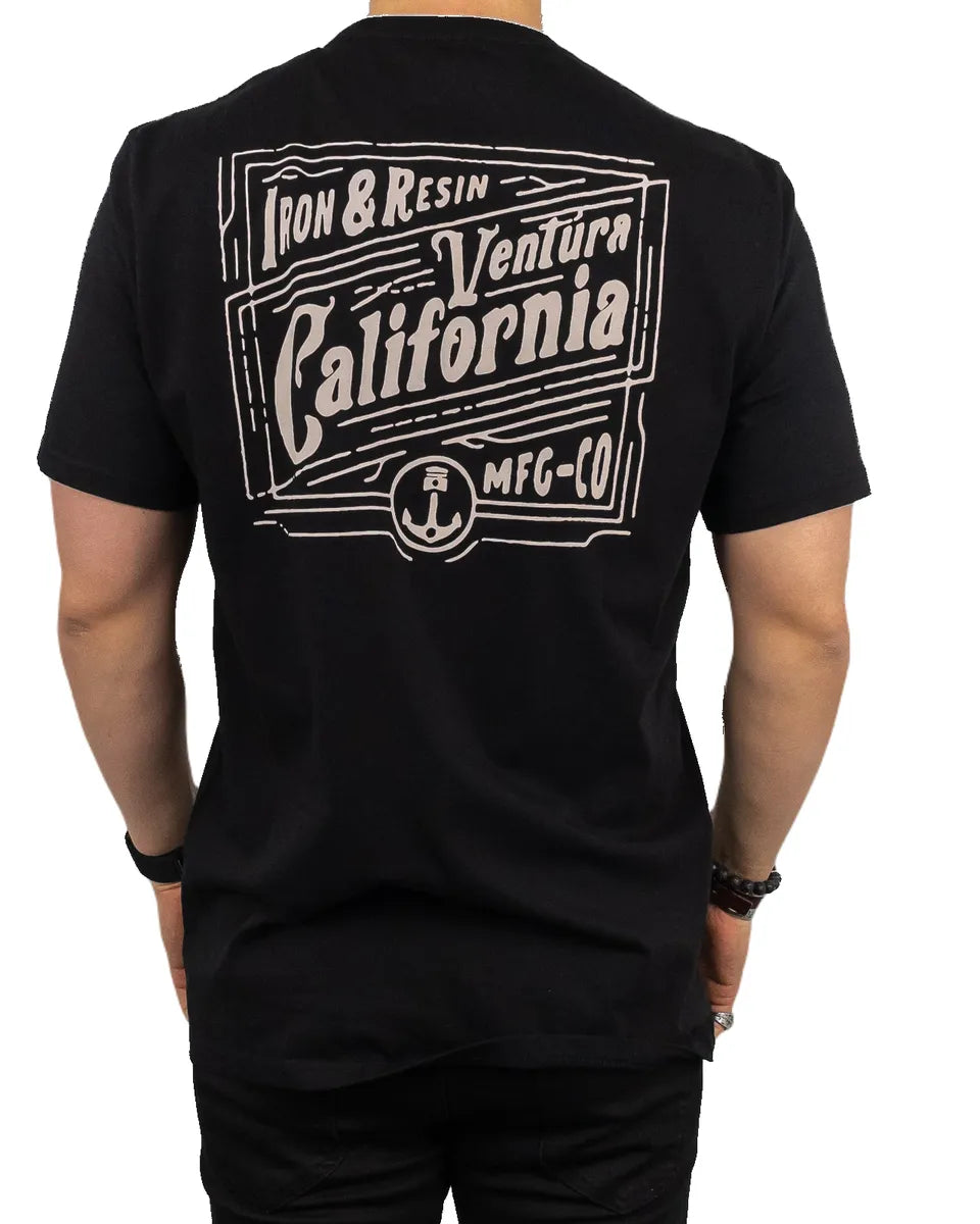 Iron & Resin - T-Shirt med Ryggtryck - California - Svart