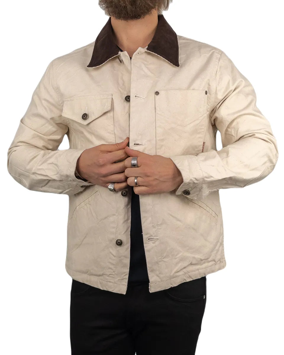 Iron & Resin - Canvas Jacka med knappar - Bronson - Off White
