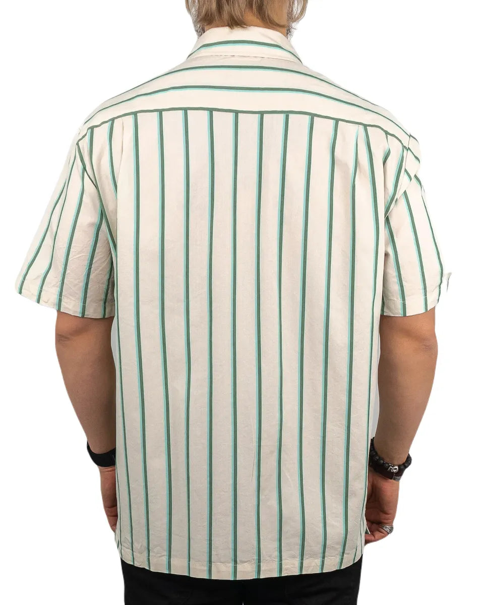 Brixton - Kortärmad Skjorta - Randig Cru Stripe - Vit