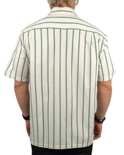 Brixton - Kortärmad Skjorta - Randig Cru Stripe - Vit