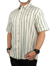 Brixton - Kortärmad Skjorta - Randig Cru Stripe - Vit