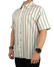 Brixton - Kortärmad Skjorta - Randig Cru Stripe - Vit
