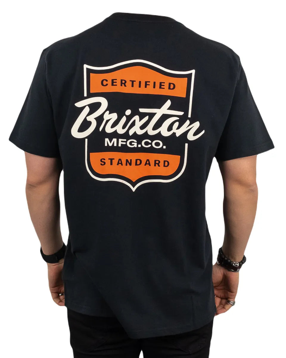 Brixton - T-Shirt med Ryggtryck - Brooker Certified - Svart