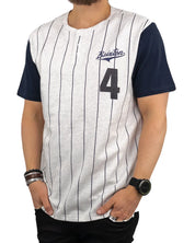 Brixton - Baseboll Jersey - T-Shirt - Randig - Grå