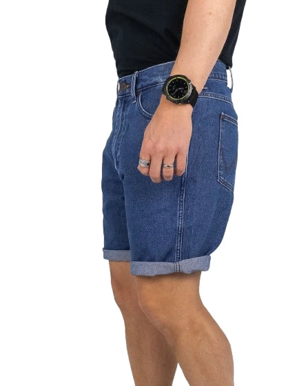 Wrangler - Jeans Shorts - Frontier Dark Stone - Blå