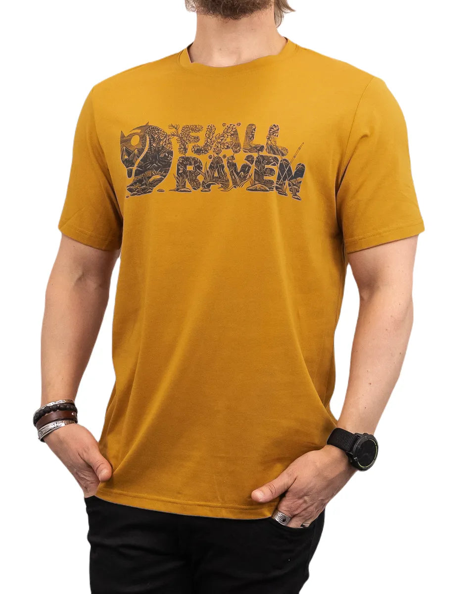 Fjällräven - T-Shirt med Bröstryck - Lush Logo - Brun