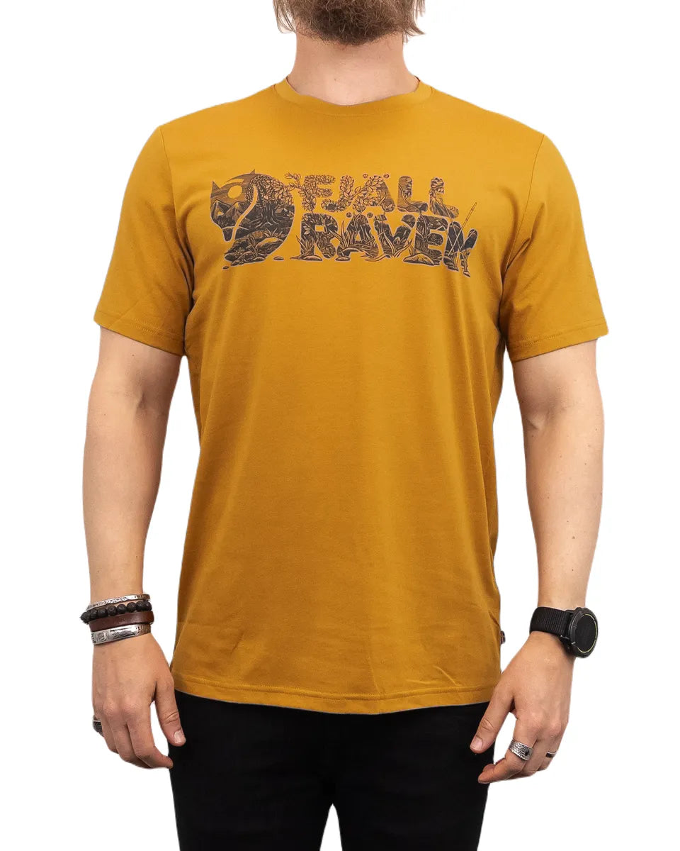 Fjällräven - T-Shirt med Bröstryck - Lush Logo - Brun