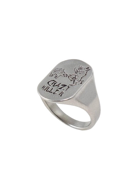 Jernhest - Bo Crazy Killer Ring - Opolerad Silver