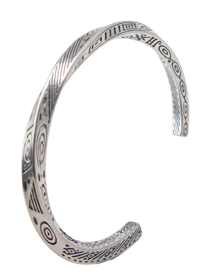 Jernhest - Tomb Armband - Skruvad Armlänk - Opolerad Silver