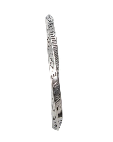 Jernhest - Tomb Armband - Skruvad Armlänk - Opolerad Silver