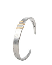Jernhest - Flats Armband - Oxiderad Silver med Guld band