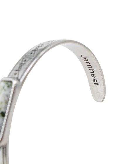 Jernhest - Forsjo Armband - Armlänk med Kolmårdsmarmor - Opolerad Silver