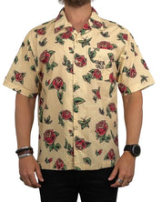 Santa Cruz - Kortärmad Skjorta Rosor Print - Flash Roses - Beige
