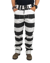 Pike Brothers - Canvas Byxor Randiga - 1936 Chopper Pant Alcatraz - Vit/Svart