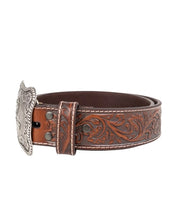 Ariat - Broderat Cowboy Bälte med Buckle - Brun