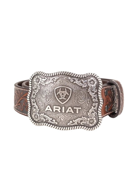 Ariat - Broderat Cowboy Bälte med Buckle - Brun