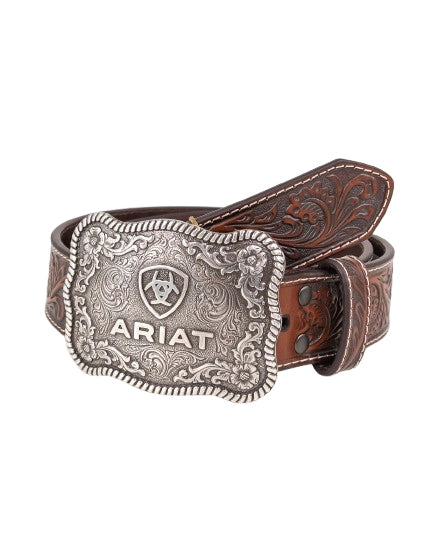 Ariat - Broderat Cowboy Bälte med Buckle - Brun